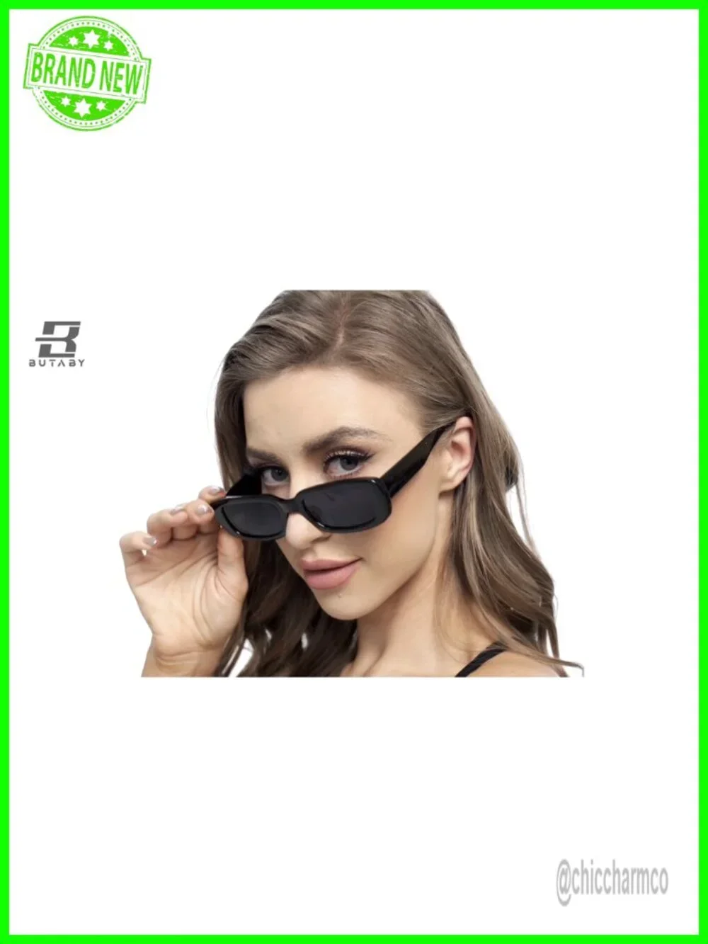 Retro Rectangle Frame Sunglasses UV400 Protection Women Driving